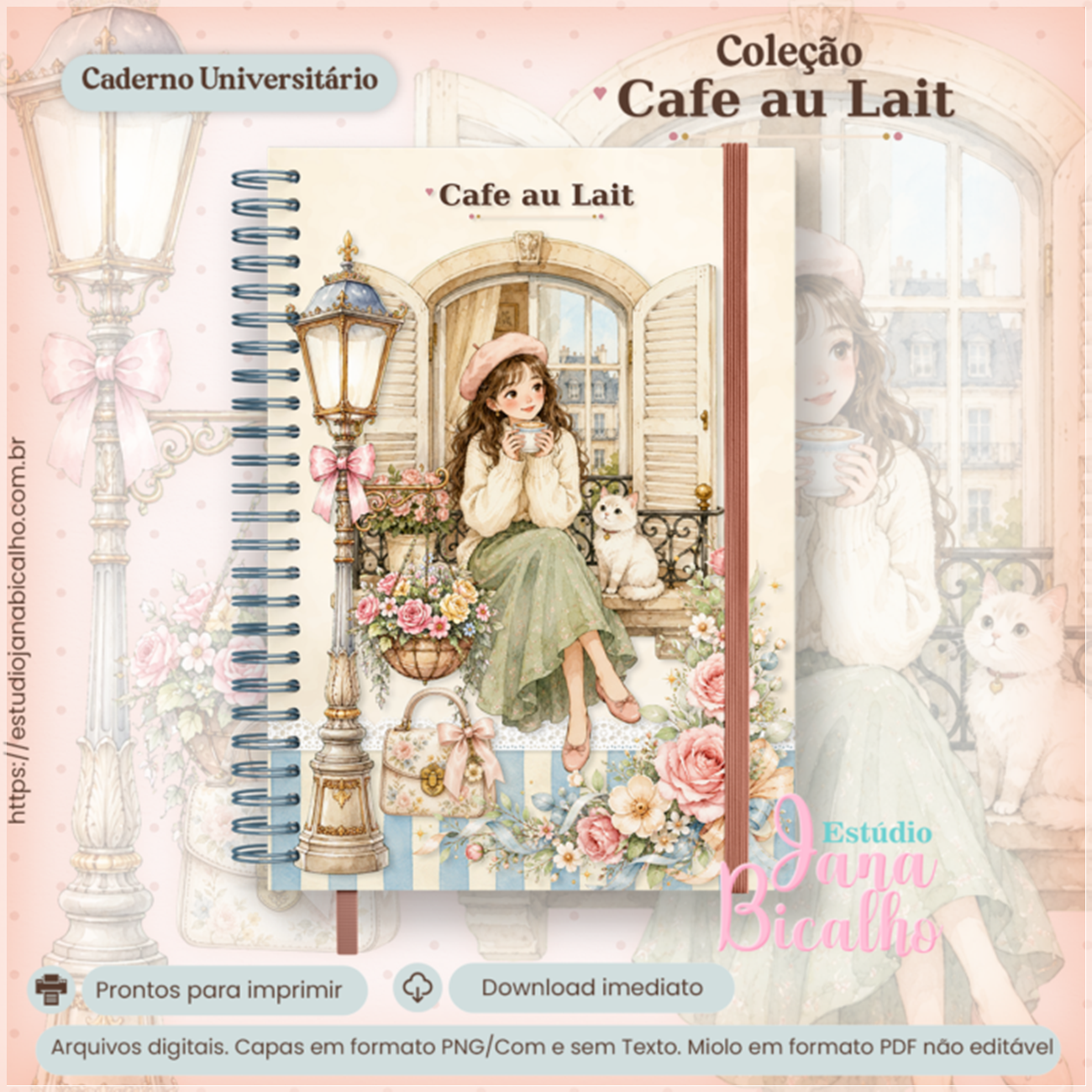 Caderno Universitario Colecão Café Au Lait