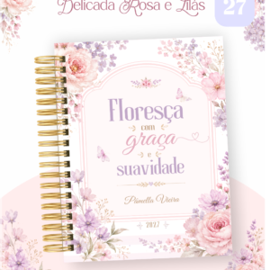 Encadernação Agenda , Bloquinho , Calendário E Planner Delicada Rosa E Lilas