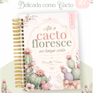Encadernação Agenda , Bloquinho , Calendário E Planner Delicada Com Um Cacto