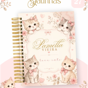 Encadernação Agenda , Bloquinho , Calendário E Planner Gatinhas