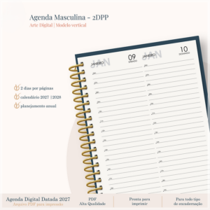 Encadernação Agenda Masc Vertical 27 2Dpp