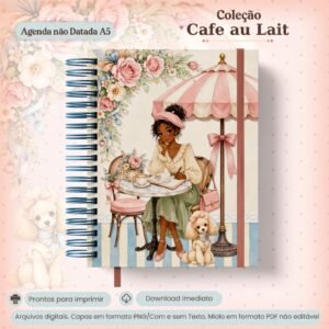 Encadernação Agenda N Datada A5 Colecão Café Au Lait