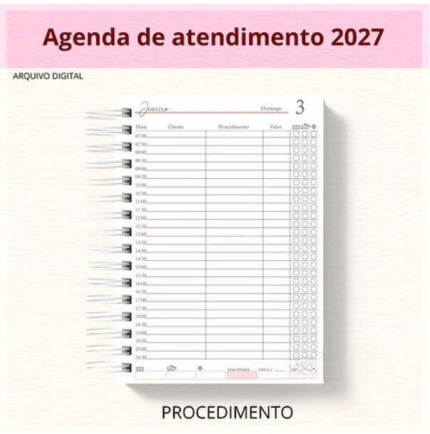 Encadernação Agenda Procedimentos