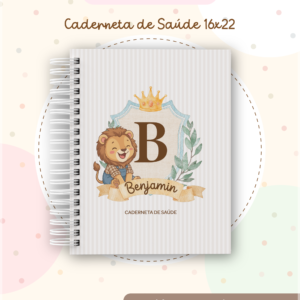 Encadernação Caderneta Monograma Leãozinho