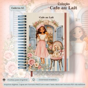 Encadernação Caderno A5 Colecão Café Au Lait