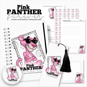 Encadernação Caderno A5 Pantera Cor De Rosa Coleção Nostalgia