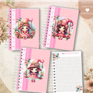 Encadernação Caderno Duende Cute