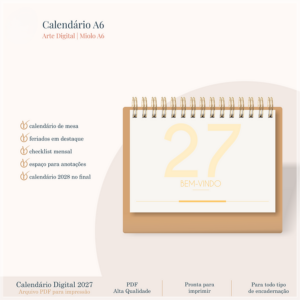 Encadernação Calendário A6 Horizontal