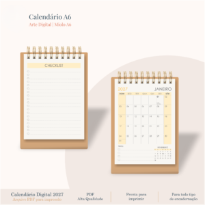 Encadernação Calendários A6 Retrato