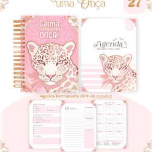 Encadernação Calma Como Uma Onça Agenda, Bloquinho, Calendário E Planner