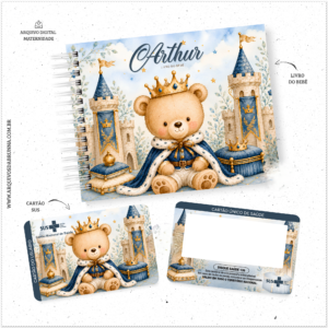 Encadernação Capa Livro Do Bebê Ursinho Principe