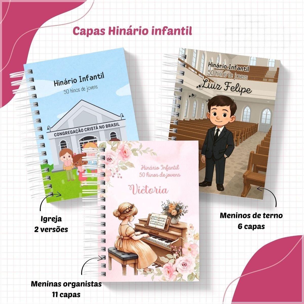 Encadernação Capas Hinário Infantil Congregação Cristã