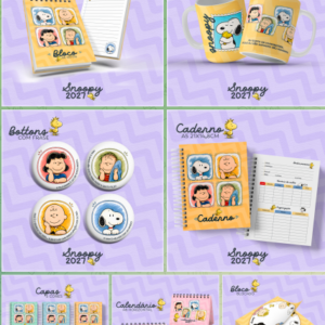Encadernação Coleção Snoopy 27 Agenda, Botton, Bloquinho, Caderno , Calendário E Planner