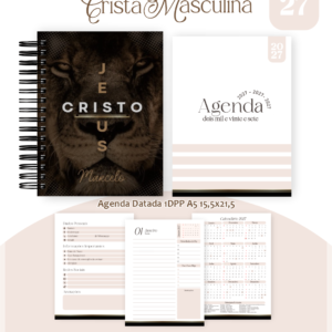 Encadernação Cristã Masculina Agenda, Bloquinho, Calendário E Planner PD
