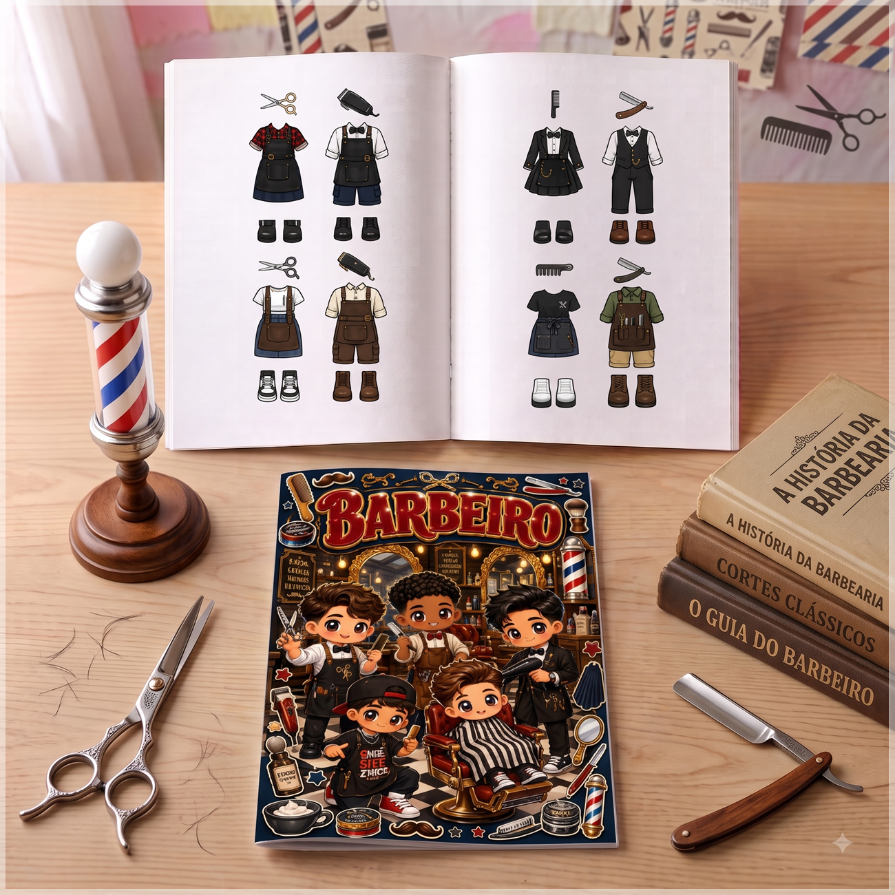 Encadernação Livro Interativo Barbeiro