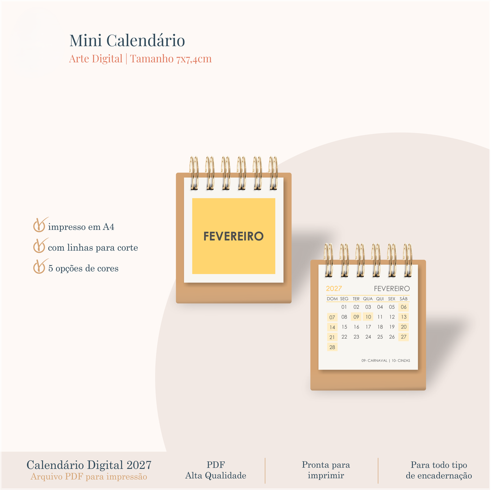 Encadernação Mini Calendários