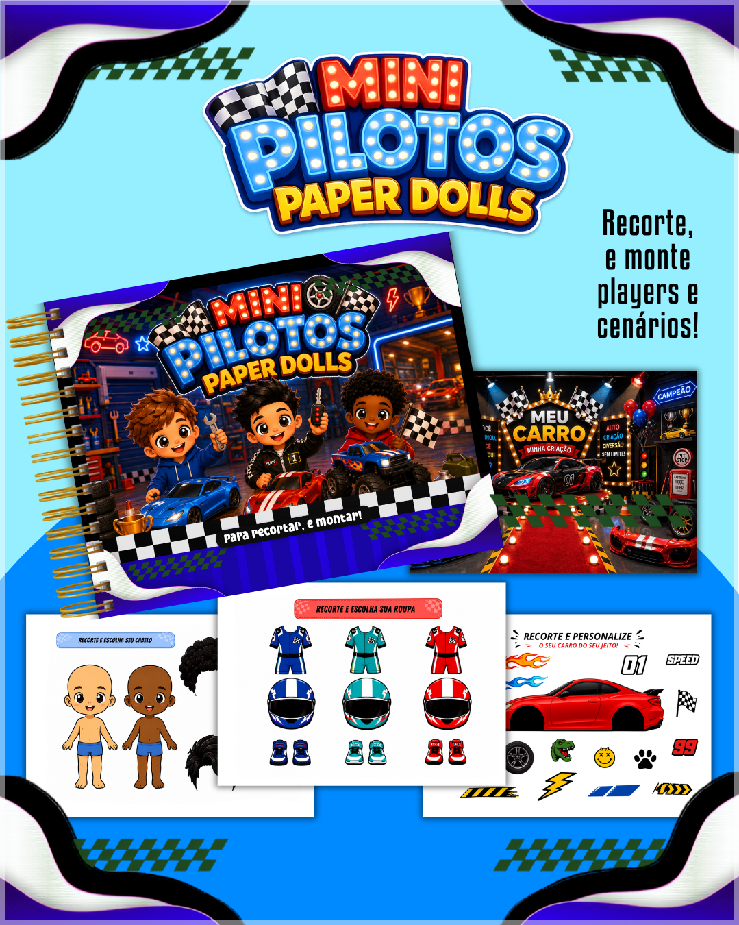 Encadernação Paper Dolls Carros