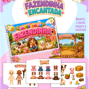 Encadernação Paper Dolls Fazendinha Menina