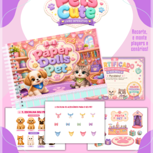 Encadernação Paper Dolls Pets Cute