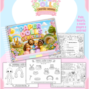 Encadernação Paper Dolls Colorir Cristão Menina