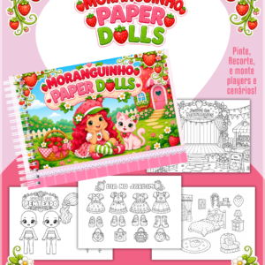 Encadernação Paper Dolls Colorir Moranguinho
