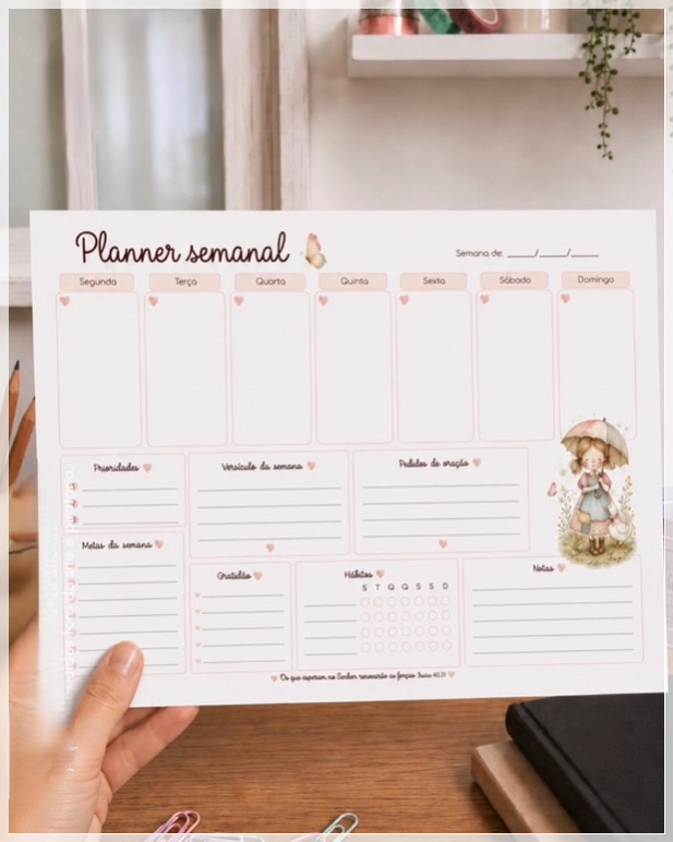 Encadernação Planner Semanal Cristão