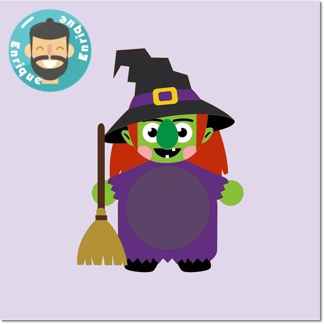 Arquivo De Corte Blister Card Blister Bruxa Halloween 4