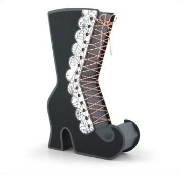 Arquivo De Corte Bota 3D Witch Boot Halloween 1