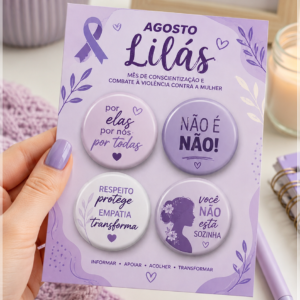 Arquivo De Corte Bottons Agosto Lilás 100
