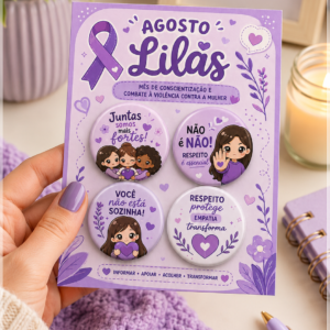 Arquivo De Corte Bottons Agosto Lilás 101