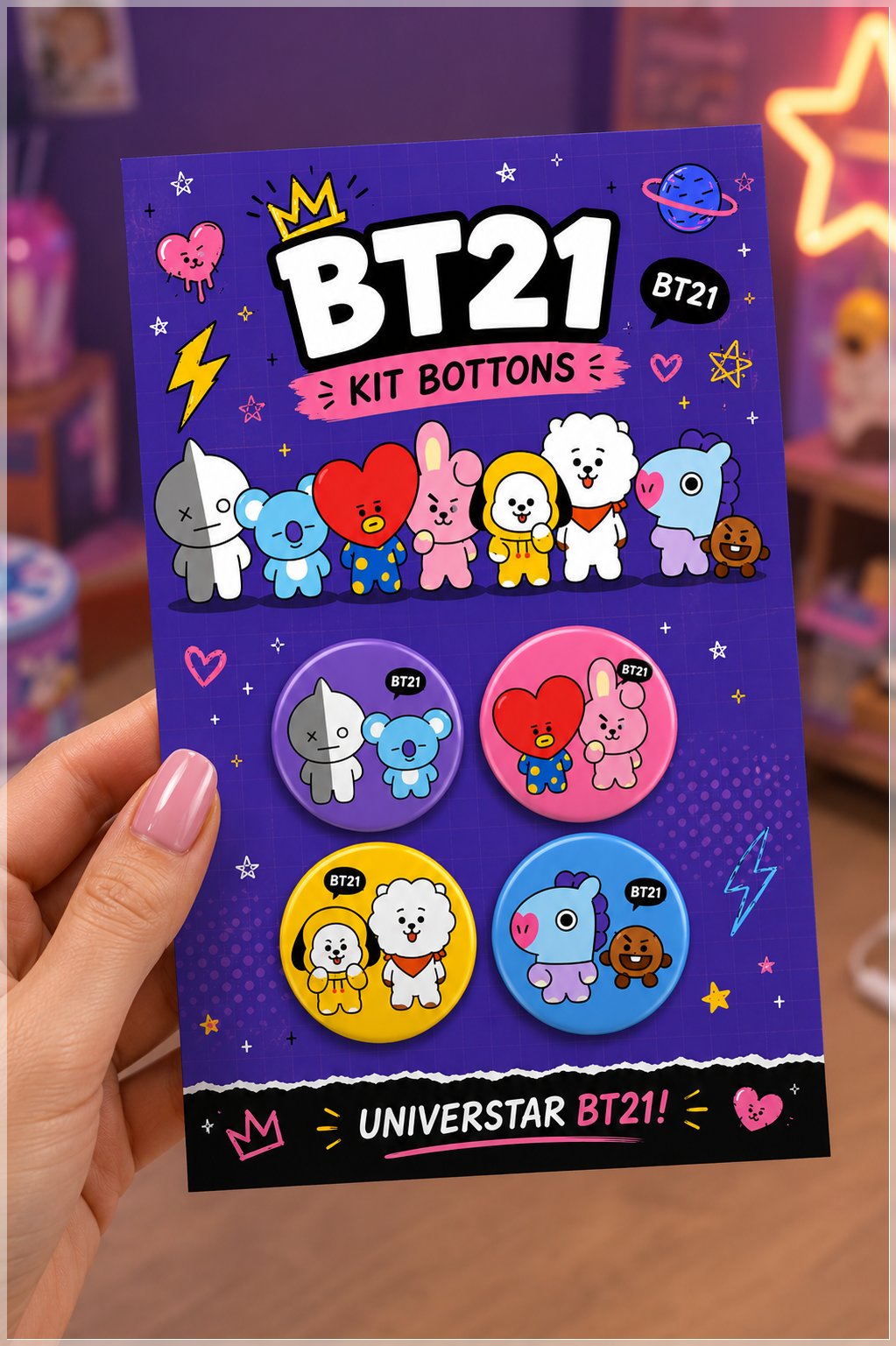 Arquivo De Corte Bottons BTS BT21 78