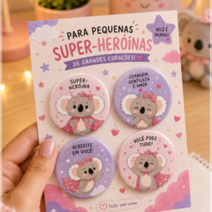 Arquivo De Corte Bottons Coala Super Heroina 92