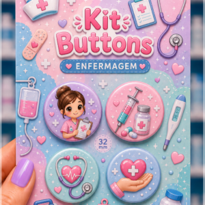 Arquivo De Corte Bottons Enfermagem Cute 1
