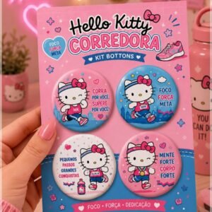 Arquivo De Corte Bottons Hello Kitty Corredora 78