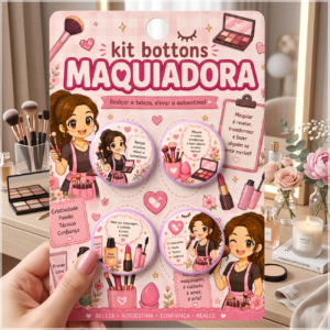 Arquivo De Corte Bottons Maquiadora Maquiagem 29