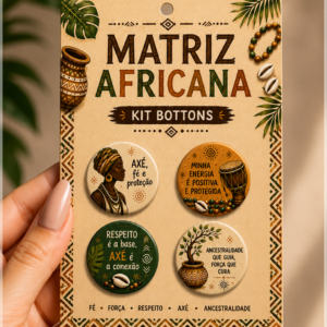 Arquivo De Corte Bottons Matriz Africana 90