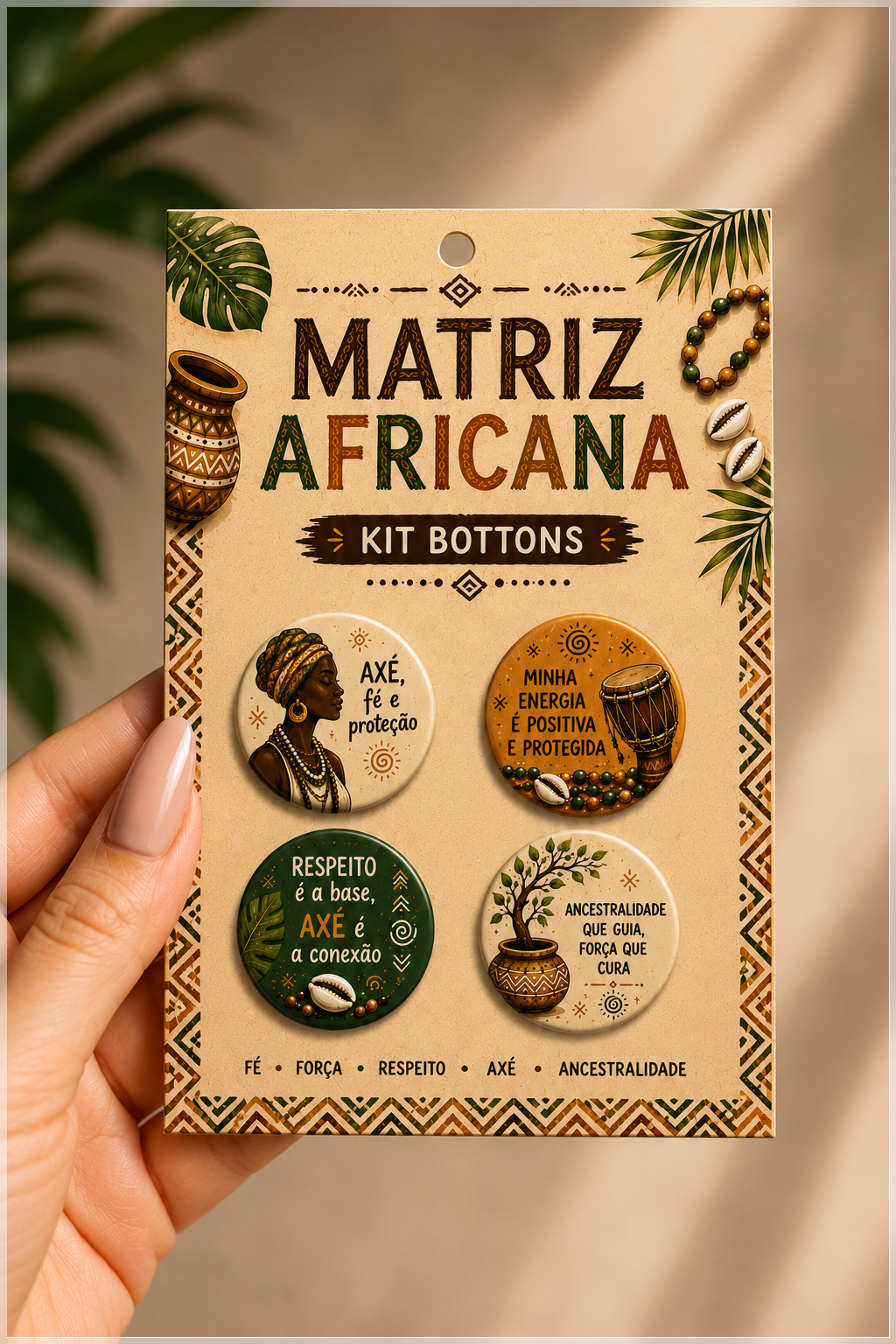 Arquivo De Corte Bottons Matriz Africana 90