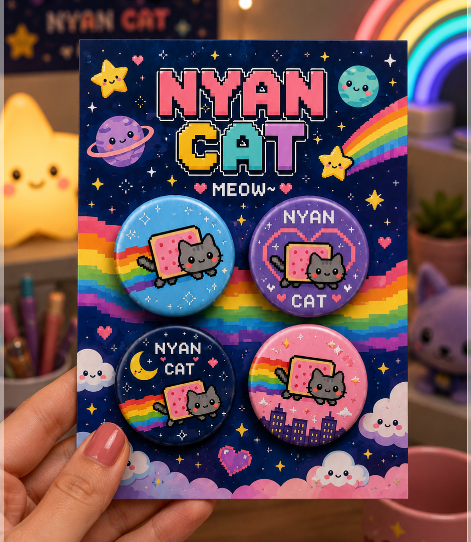 Arquivo De Corte Bottons Nyan Cat 119