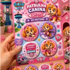 Arquivo De Corte Bottons Patrulha Canina Menina Skye 70