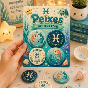 Arquivo De Corte Bottons Signo Peixes 56