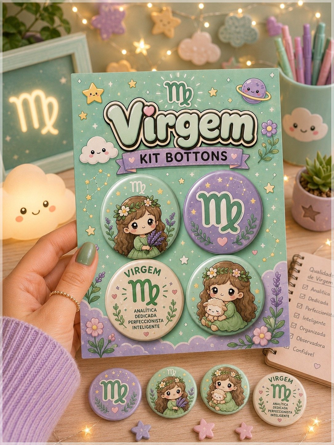 Arquivo De Corte Bottons Signo Virgem 28