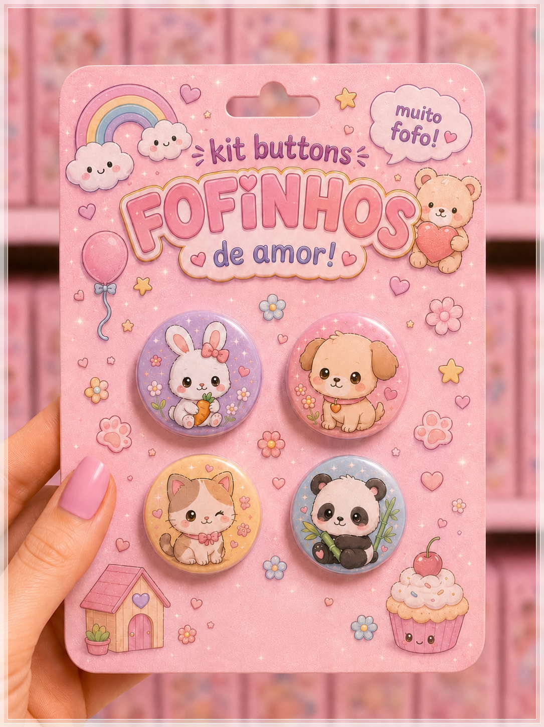 Arquivo De Corte Buttons Animais Fofinhos