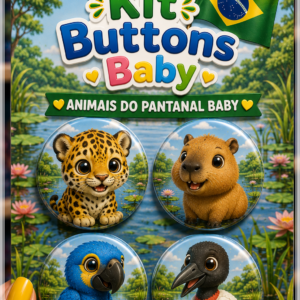 Arquivo De Corte Buttons Animais Do Pantanal 2