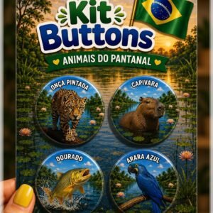 Arquivo De Corte Buttons Animais Do Pantanal Baby