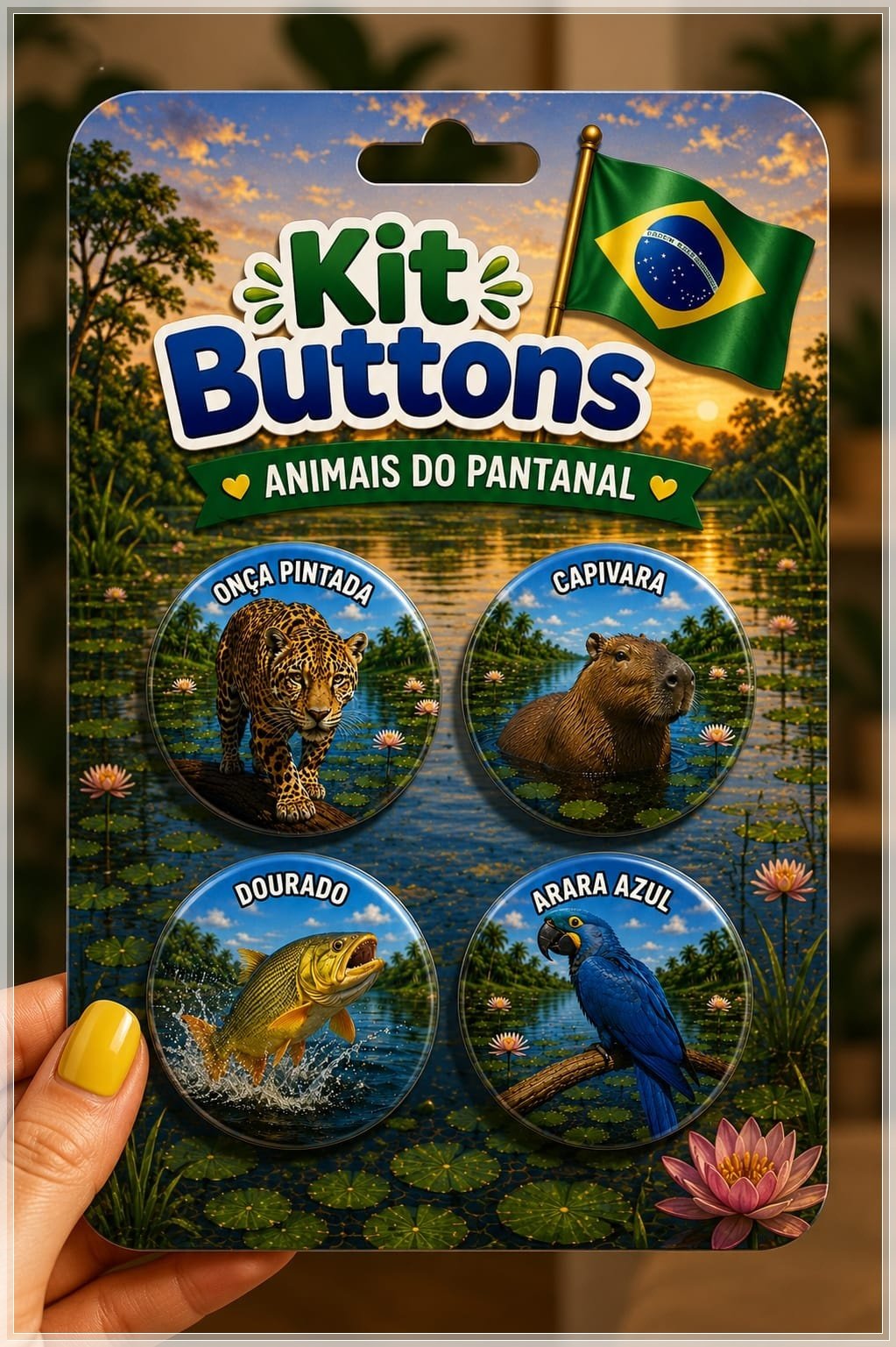 Arquivo De Corte Buttons Animais Do Pantanal Baby