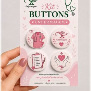 Arquivo De Corte Buttons Enfermagem Rosa