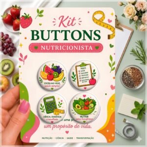 Arquivo De Corte Buttons Nutricionista Color