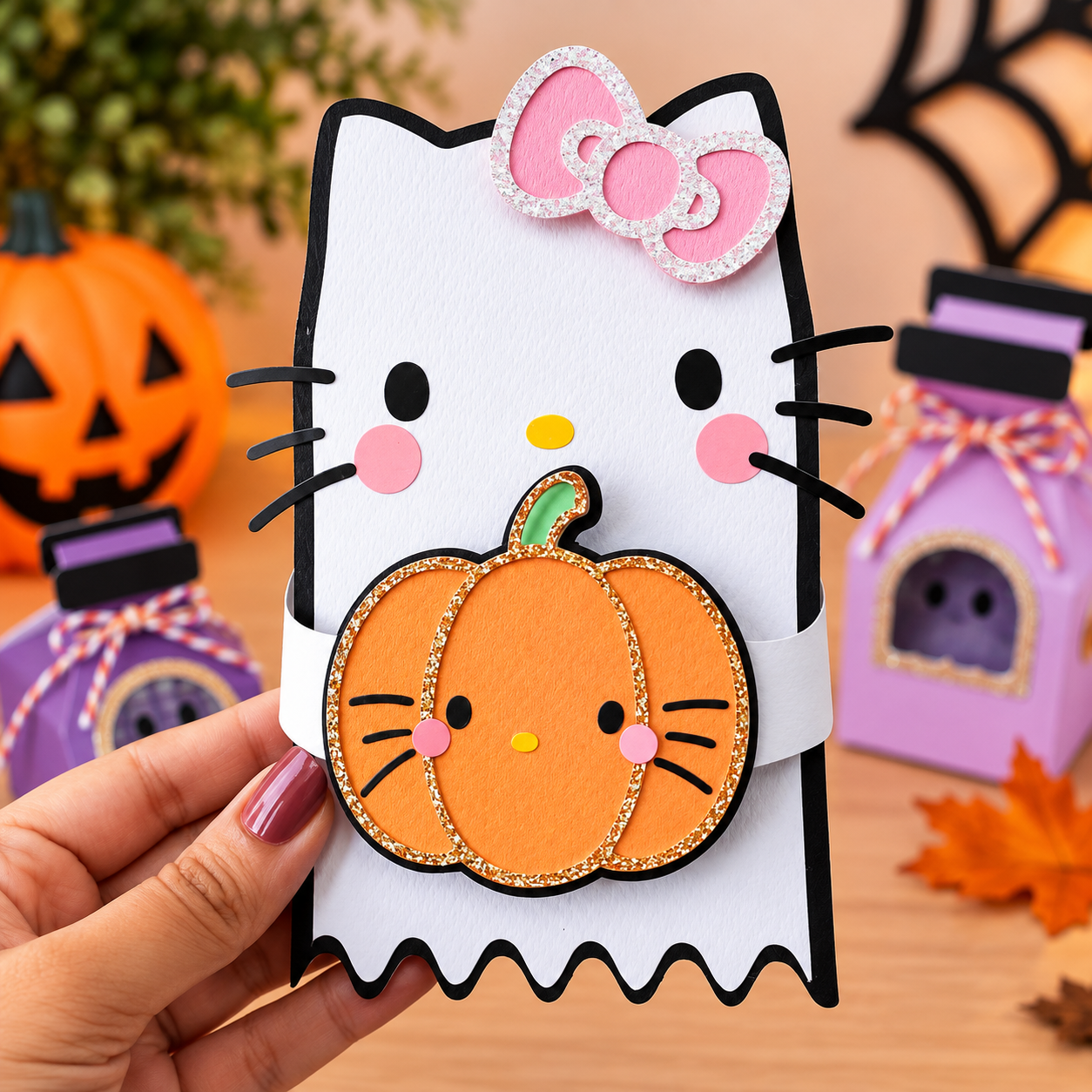 Arquivo De Corte Caixa Fantasma Hello Kitty Halloween 2