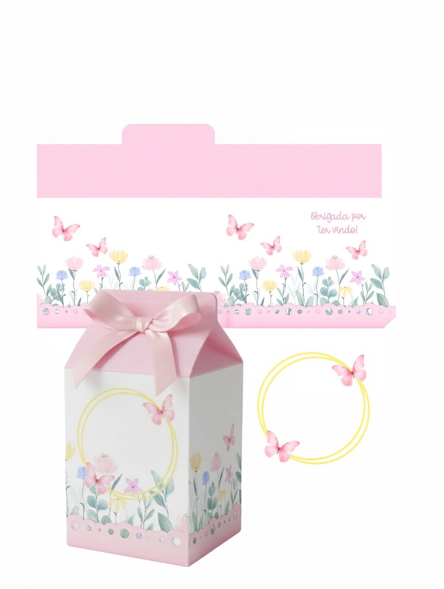 Arquivo De Corte Caixa Milk Jardim Borboleta Clean 17