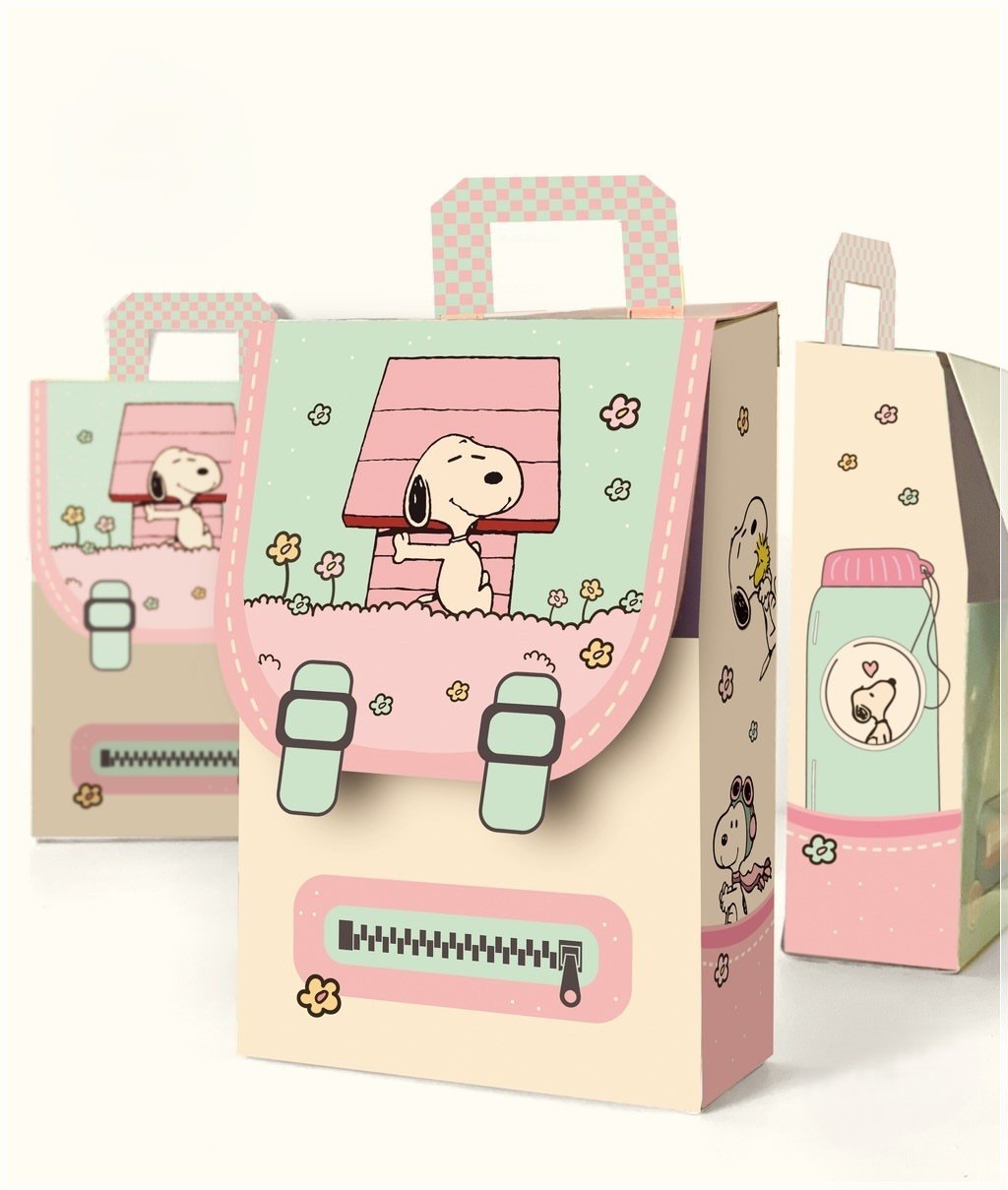 Arquivo De Corte Caixa Mochila Snoopy Rosa 8